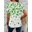 Clover Print Crew Neck T-Shirt, Casual Short Sleeve T-Shirt For Spring & Summer, Women's Clothing, St. Patrick's Day
